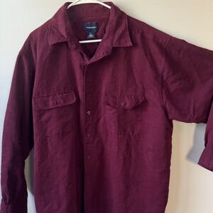 Harbor Bay Men’s Maroon Button-Up Shirt